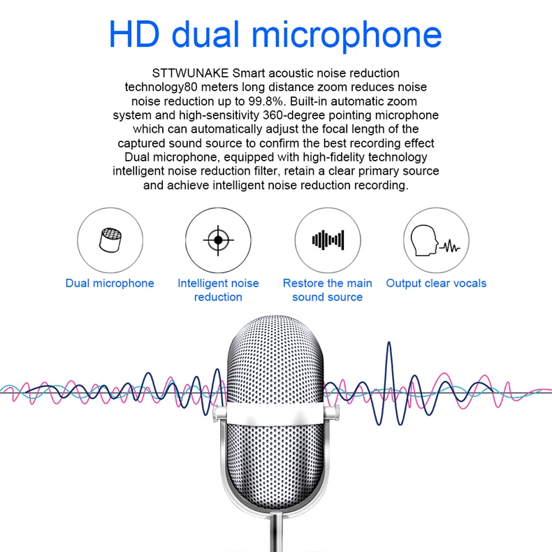 STTWUNAKE аудио Диктофон профессиональный цифровой HD диктофон мини скрытый denoise long-distance HiFi без потерь MP3