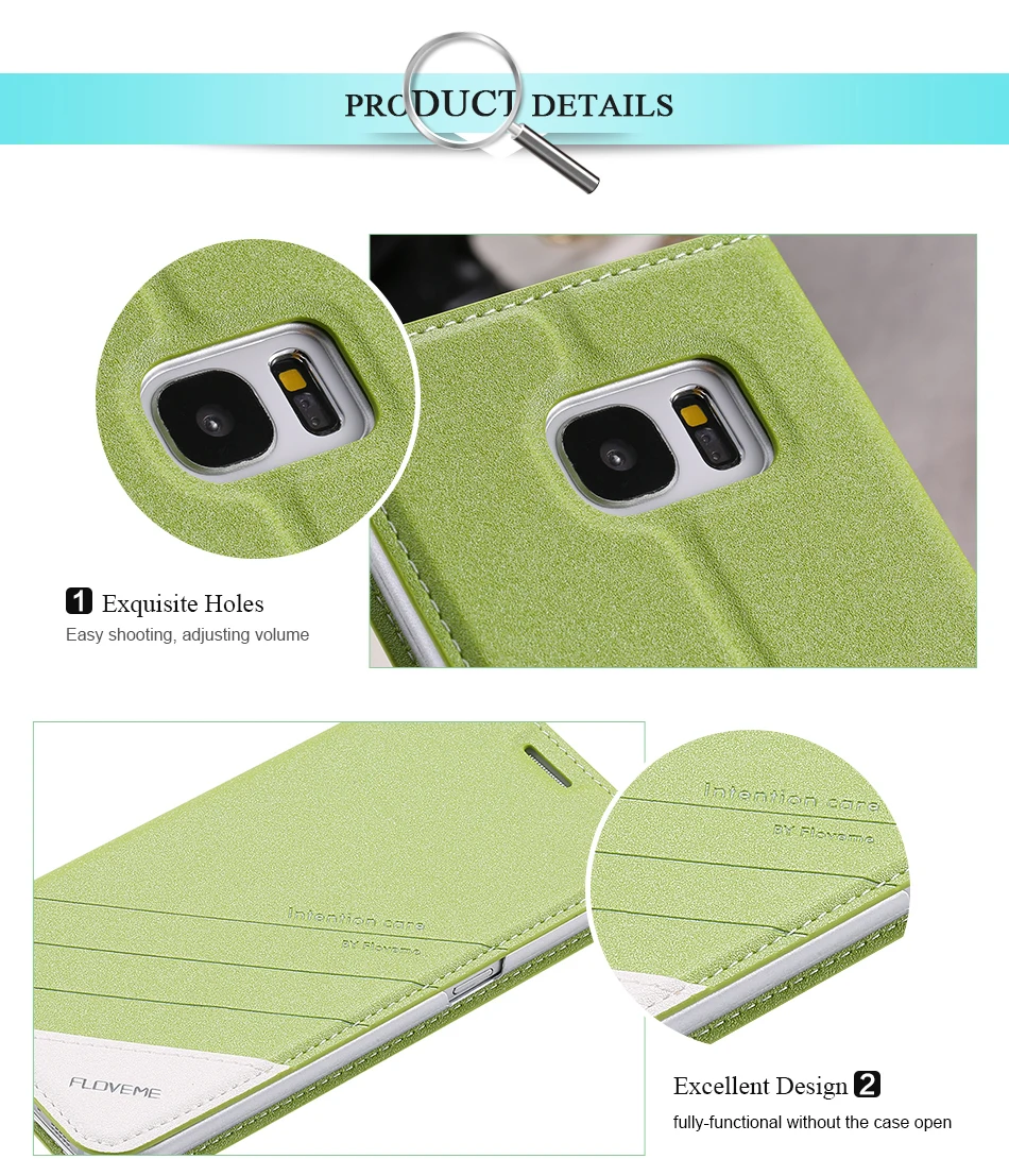 FLOVEME PU Leather Case For Samsung Galaxy S7 S6 S5 Phone Cases Wallet Pouch Card Slot Stand Cover Coque Bag For Galaxy S7 S6 S5 (9)