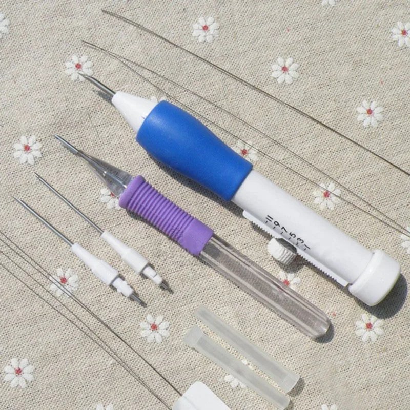 3 Sizes Embroidery Stitching Punch Needle with Embroidered Patterns