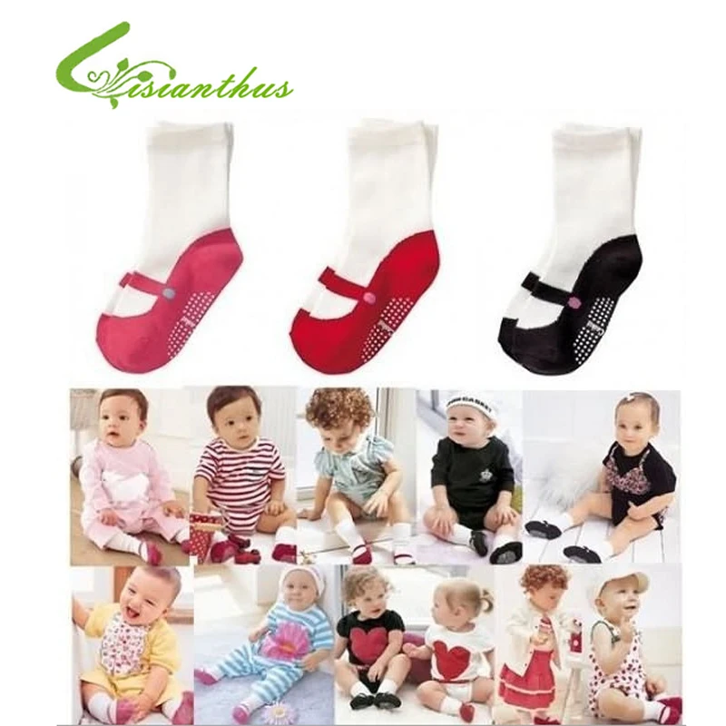 COMBI mini/противоскользящие детские носки три новых цвета хлопок одежда для малышей 3 пары в партии TW006