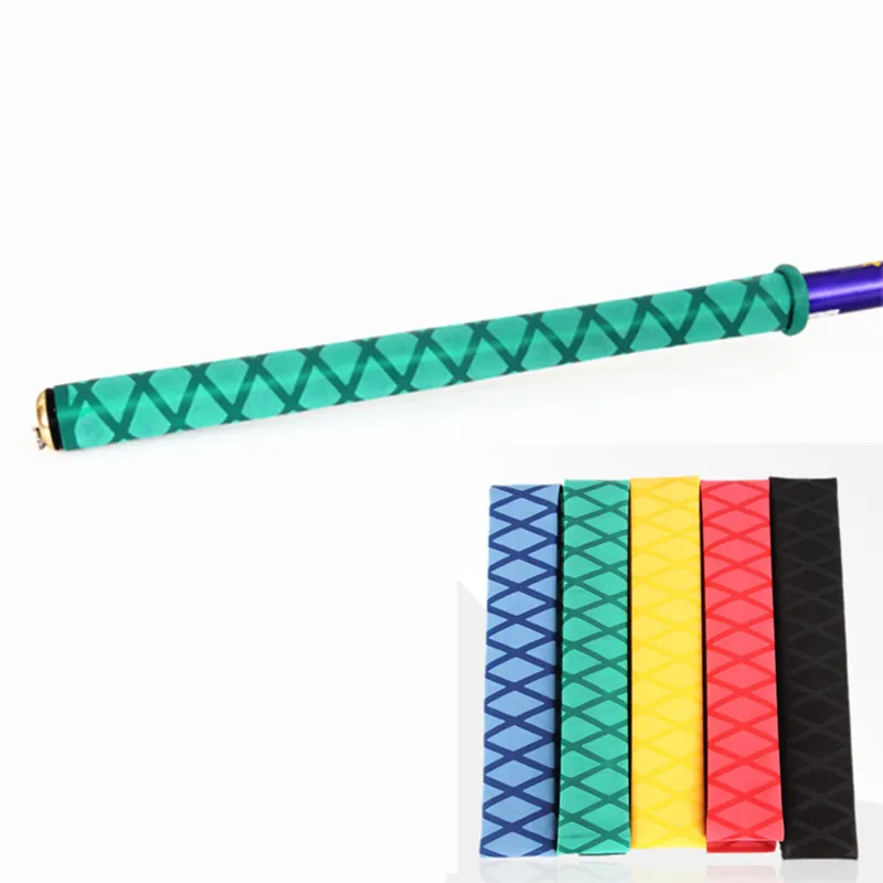

5 Colors 100cm Sweatband Nonslip Heat Shrink Tube Fishing Rod Handle Grip Golf Tennis Racket Sleeving Grip 30/35mm Dia.