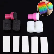 15Pcs สามเหลี่ยมเล็บ Art Transfer ฟองน้ำ Gradient สี Stamping Stamper ภาพวาดภาพแสตมป์โฟม DIY เจล UV เครื่องมือ(China)