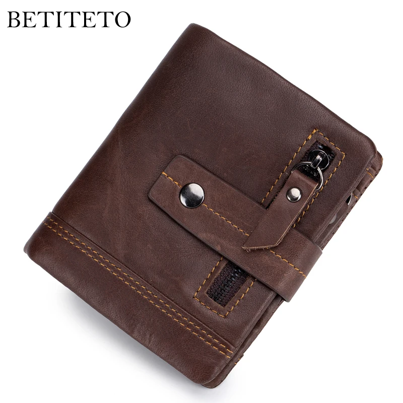 

Betiteto Brand Genuine Leather Men Wallet Male Coin Purse Smart Walet Carteras Mini Kashelek Money Bag Portomonee Cuzdan
