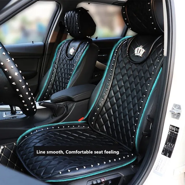 Lederen Auto Bekleding Kroon Klinknagels Auto Interieur Zitkussen ... Lederen Auto Bekleding Kroon Klinknagels Auto Interieur Zitkussen ...