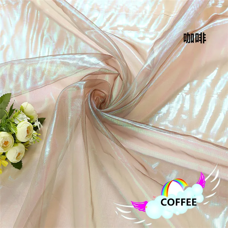150 см* 100 см флуоресцентные ткани красочные блестящие марлевые ткани сценическая Свадебная декоративная ткань вуаль прозрачная голографическая ткань - Цвет: G