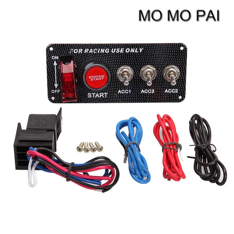 Universal Carbon Fiber Race Car Ignition Accessory Engine Start Push