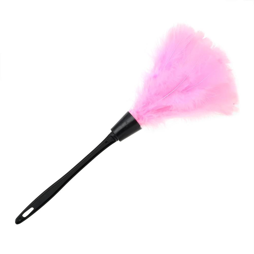 Cepillo de polvo de mango largo plumero de pluma suave para muebles herramientas de limpieza del hogar del coche