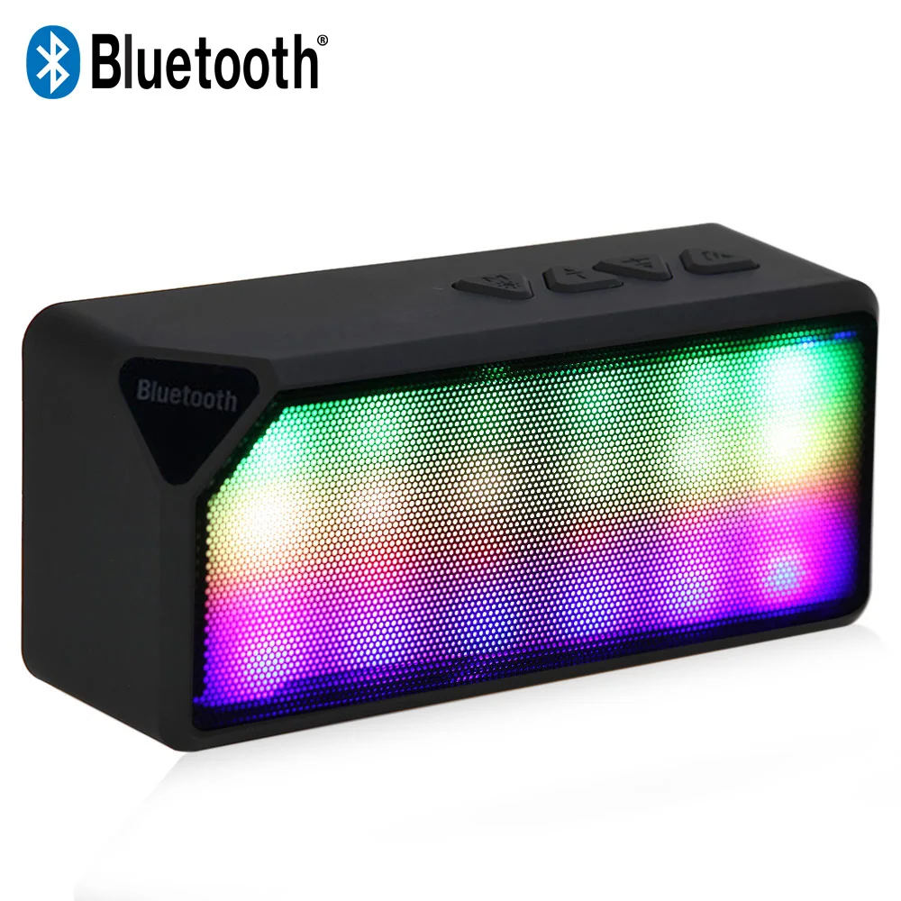 Multi Color X3S Mini Wireless Bluetooth Speaker With LED Light Built in Microphone Support USB AUX