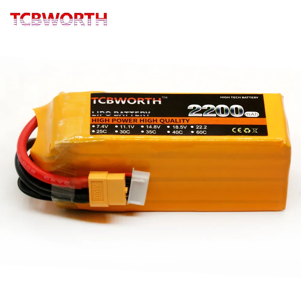 TCBWORTH 6S 22.2V 2200mAh 25C LiPo XT60