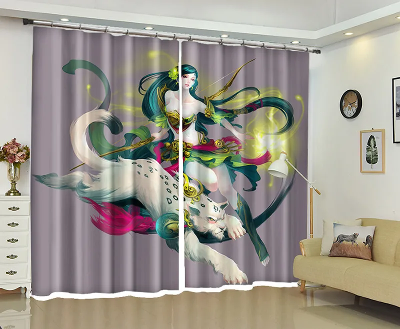 Женский воин 3D шторы s спальня роскошные Затемненные окна Гостиная Cortina шторы Rideaux индивидуальные размеры наволочка