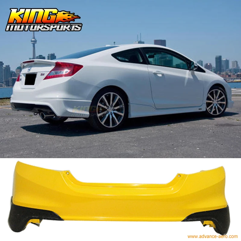 Подходит для 2012-2013 Honda Civic Coupe Si только HF-P стильные задние фартуки для губ Неокрашенный Черный ПУ