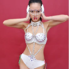 Женская обувь пикантная обувь со стразами; Каблук комбинезон кожаное боди с леопардом для женщин для певца, танцора Танцы костюмы сценическая одежда боди для ночного клуба Шоу DJ ткань