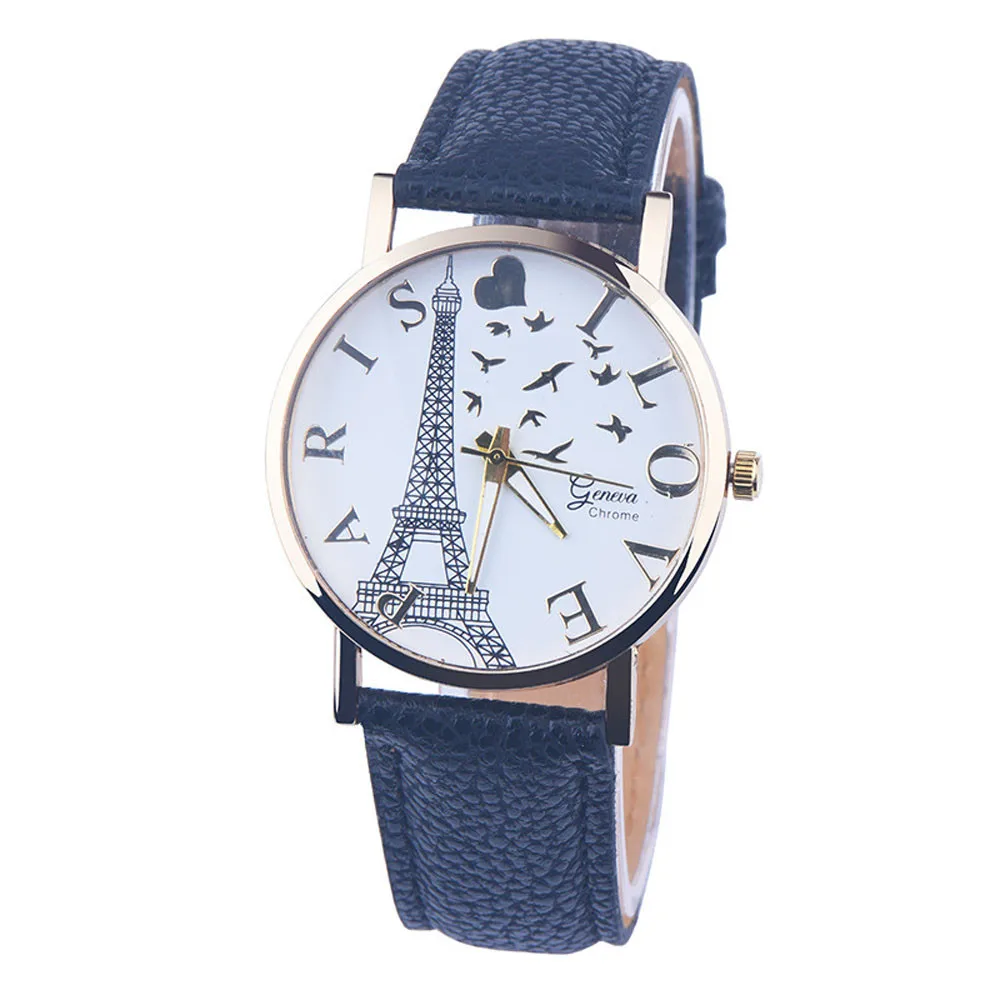 

Duobla PARIS I LOVE Eiffel Tower Pattern Leather Men Women Watches Fresh New Style Woman Wristwatch Lady Watch Hot Sale 2019 30Q