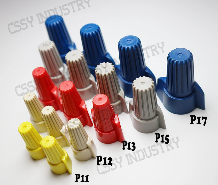 Tanie 50 sztuk partia elektryczne podwójne skrzydła śruby na drut złącze Twist on zaciski czapka wiosna wkładka asortyment P11 P12 P13 15 P17