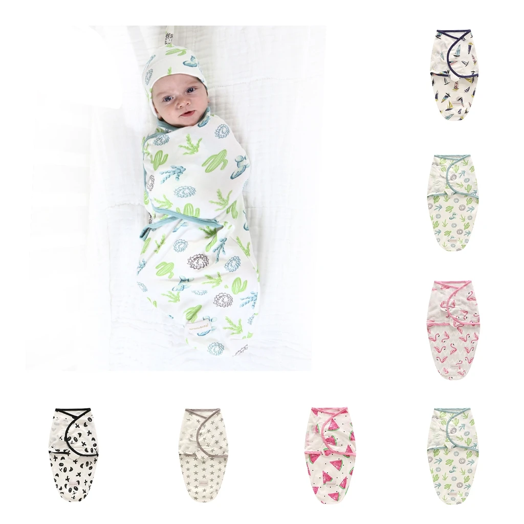 Spring Summer Style 100% Cotton Baby Sleeping Bag Infant Swaddle Blanket