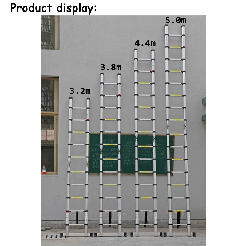 2,5 м + 2,5 м алюминиевая телескопическая лестница с соединением многофункциональная, из алюминиевого сплава шарнирная телескопическая