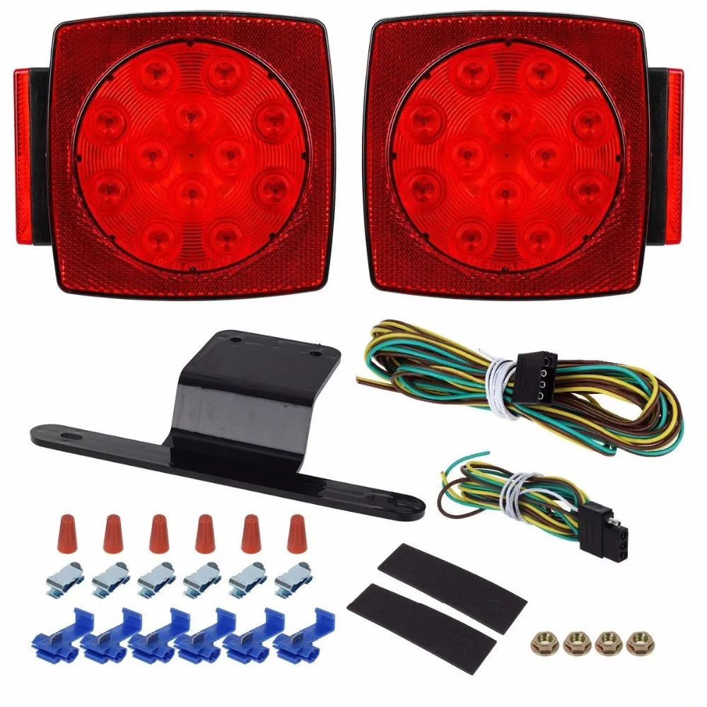 KEYECU 12V LED Submersible Trailer Tail Light Kit Stop Tail Turn Signal