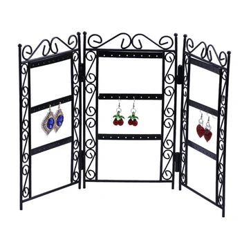 

1pcs Dangle Earrings Jewelry Black Metal Display Stand Holder Rack 10x6"