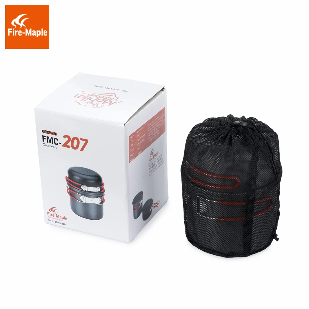 Fire Maple Camping Pot Bowl Foldable Backpacking Cooking Set Pots for 1 Person 195g FMC-207 Ultralight Outdoor Single Cookware