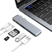 New For Macbook New Pro 13 15 Touch Bar typc-C 3.0 Combo to USB-C Charging + 2 Ports USB 3.0 +SD / TF Slot Card Reader Adapter 
