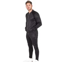 2019 New autumn, winter and spring men's running suit with light stripe coat and trousers fitness clothes selling like hot cakes