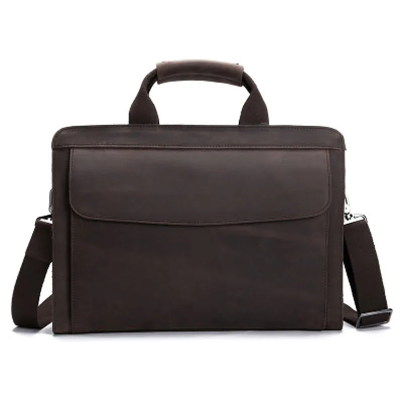 

Retro Genuine Leather Men Briefcase Large Capacity Male Shoulder Crossbody Bag Vintage Leather Men Handbag Messenger Bag LS0022