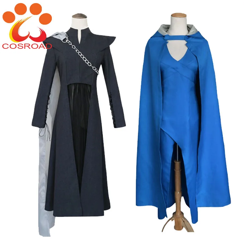 Cosroad Game of Thrones Season 7 Daenerys Targaryen Cosplay Costume Party Dress Women and Girl Halloween Wig Uniforms
