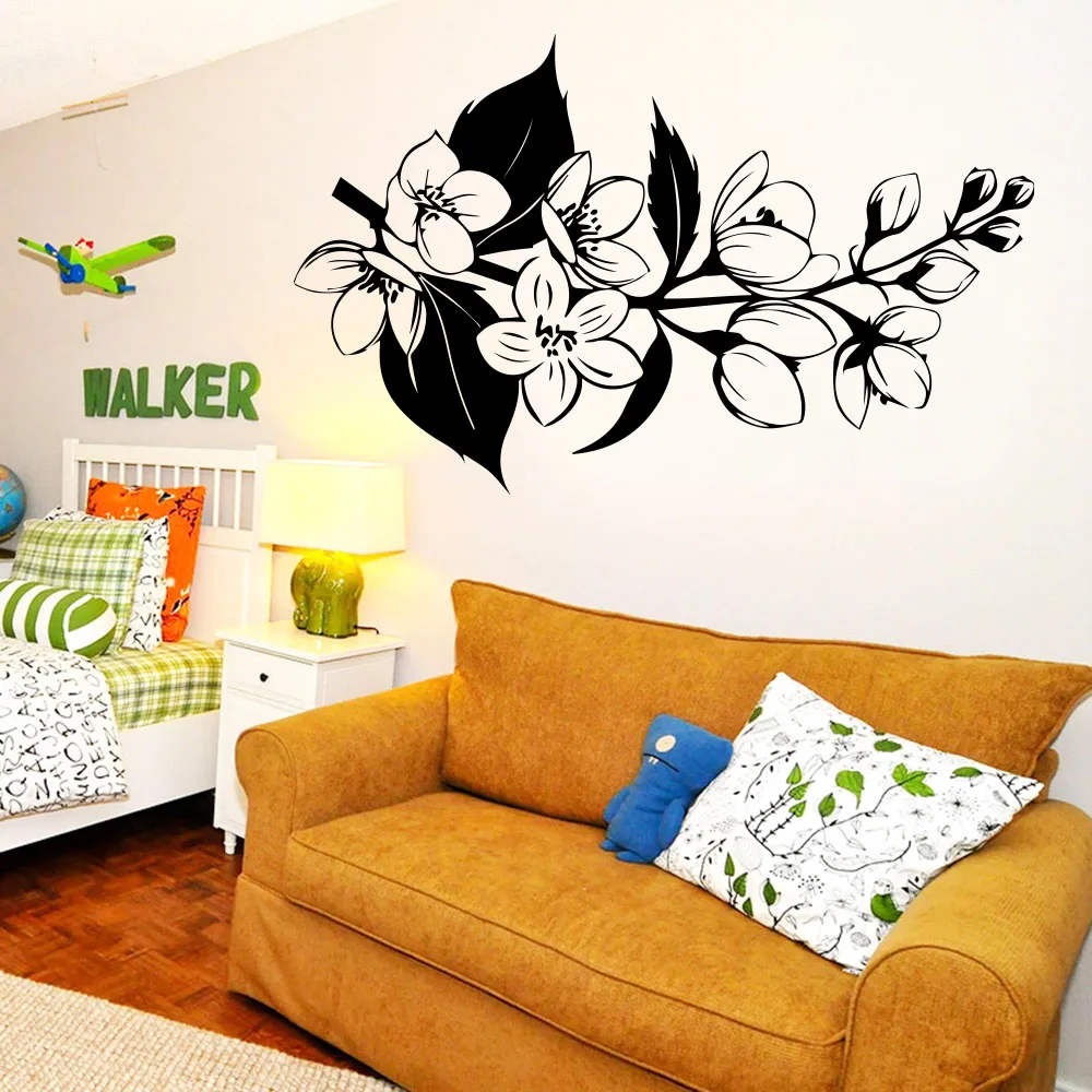 Amusing Flowers Vinyl Stickers Wallpaper For house decoration Living