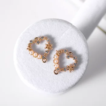 

SEA MEW 30 PCS Fashion Metal Alloy Imitation Pearl Connectors Charm With 2 Loop For Jewelry Making