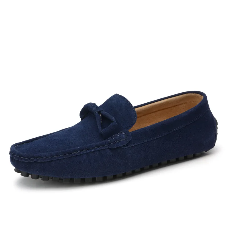 

JNNGRIOR Brand Men Fashion Shoes Slip On Boss Casual Shoes Comfort Mens Suede Driving Moccasins Gentleman Bow Loafers Big Size