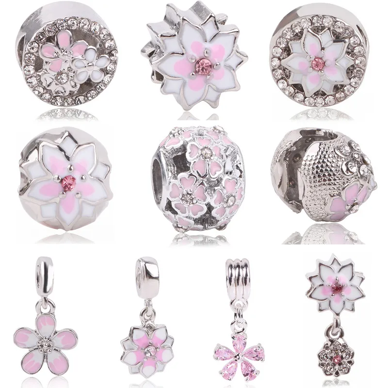 

Ranqin 2019 DIY New Silver Ocean Mosaic Charm Beads Fit Original Pandora Bracelet Necklace Authentic Jewelry Gift 2 Colors