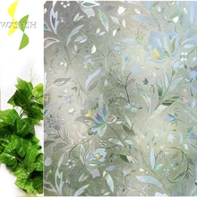 Виниловая декоративная оконная пленка, самоклеящаяся статическая стеклянная фольга, анти-УФ матовая Водонепроницаемая тюльпан оконная наклейка 60*400 см