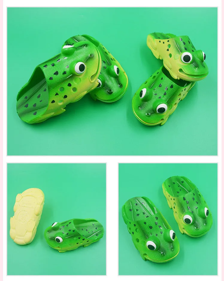 extra wide children's shoes New Arrival 2021 Summer Kids Boys Girls Slippers Cute Frog Slides Hole Beach Slippers Indoor Home Shoes Children Outdoor Sandals best children's shoes
