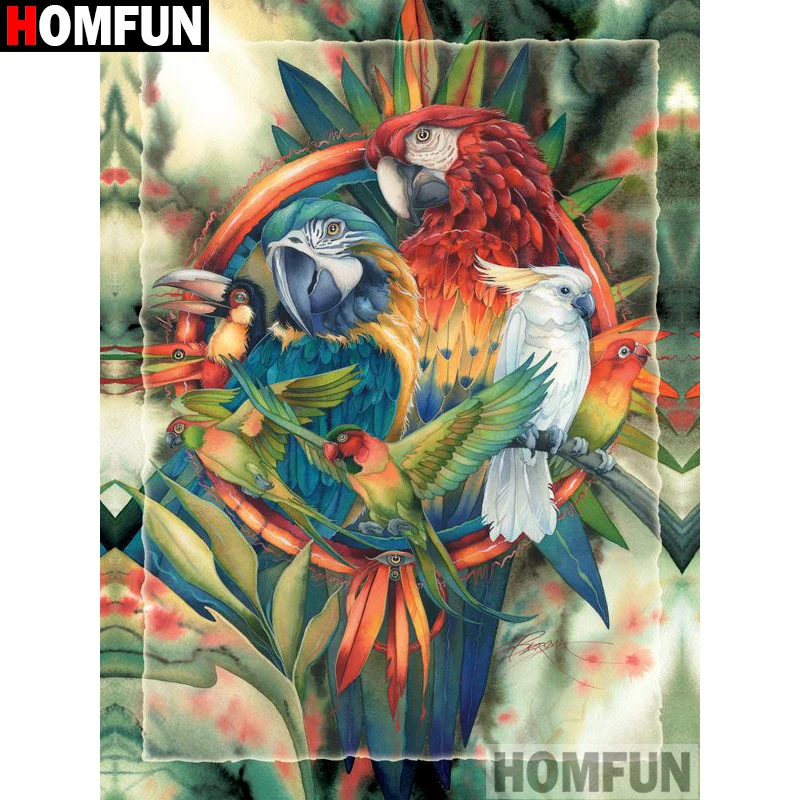 

HOMFUN Full Drill Diamond Painting "parrot" DIY Picture Of Rhinestone 5D Diamond Embroidery Cross Stitch Decor A08863