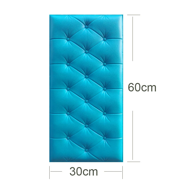 Hot 3D Wall Sticker Solid Color PU Leather Foam Wall Decal for Parlor Office KM88