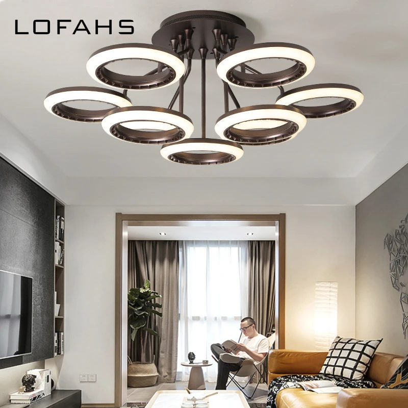 Lofahs Large Modern Led Chandelier For Living Room Bedroom Dining Room Multiple Lights White Ceiling Loft Chandelier Lighting Chandeliers Aliexpress