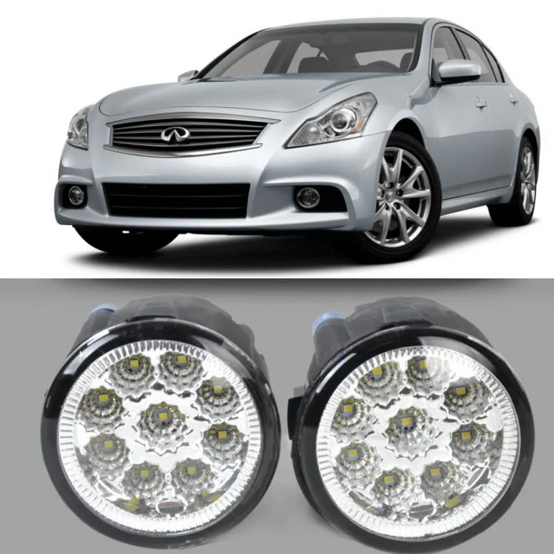 Car Styling For Infiniti G25 G37 Q60 2011 2015 9 Pieces Leds Fog Lights