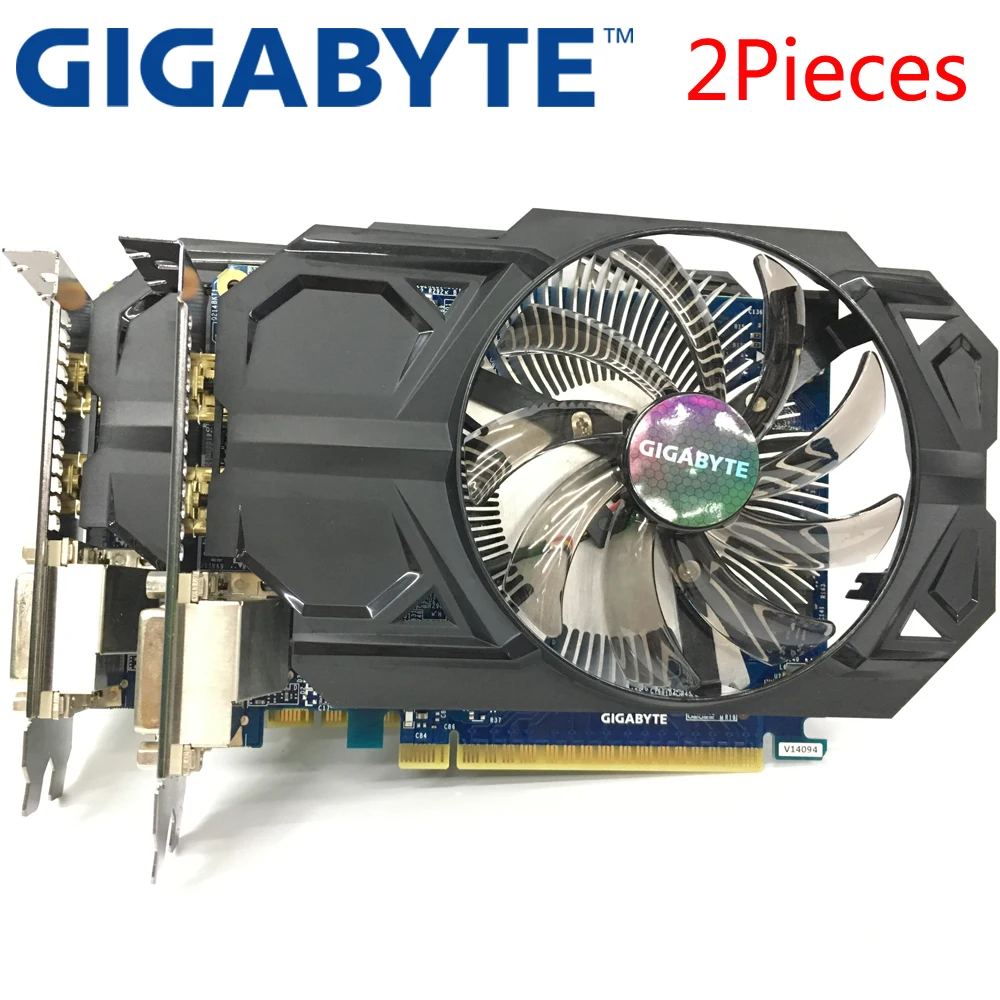 Оригинальная графическая карта GIGABYTE 2 шт. GTX 750 Ti Гб бит GDDR5 видеокарты для nVIDIA Geforce