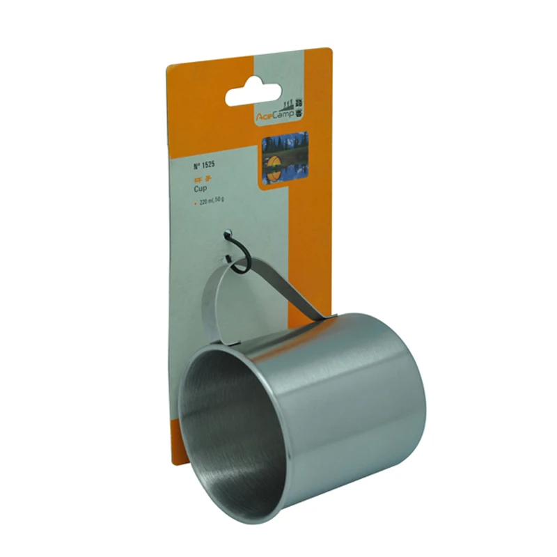 AceCamp 1 unid Acero inoxidable 220 ml/300 ml taza doble estructura portátil de Camping al aire libre Picnic vajilla envío libre