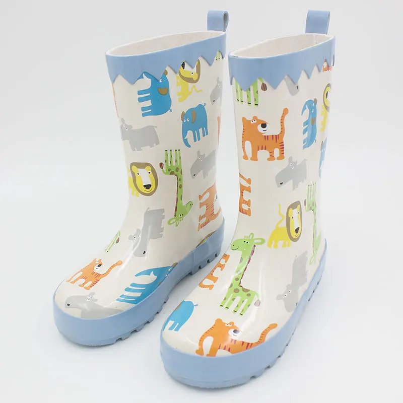 

Kid's fashion rain boots kid's girl&boy anti skid natural rubber waterproof Animal Party design rain boots rainy day shoes a84