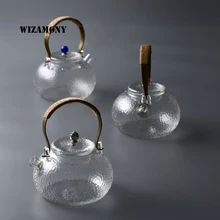 Wizamony Высокая боросиликатная стеклянная металлическая ручка чайник заварник емкость 700 мл чашка для чая высокая термостойкость