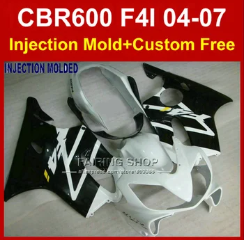 

New white black bodykit for HONDA CBR600F4I 2004 2005 2006 2007 Injection fairings cbr600 f4i CBR600 f4i 04-07 fairing kit