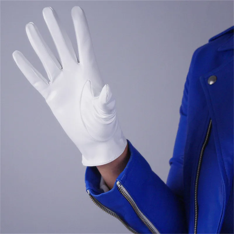 Лакированная кожа перчатки короткие Стиль Имитация натуральной кожи 21 см Синтетическая кожа женские полиуретановые перчатки женские замшевые перчатки P37