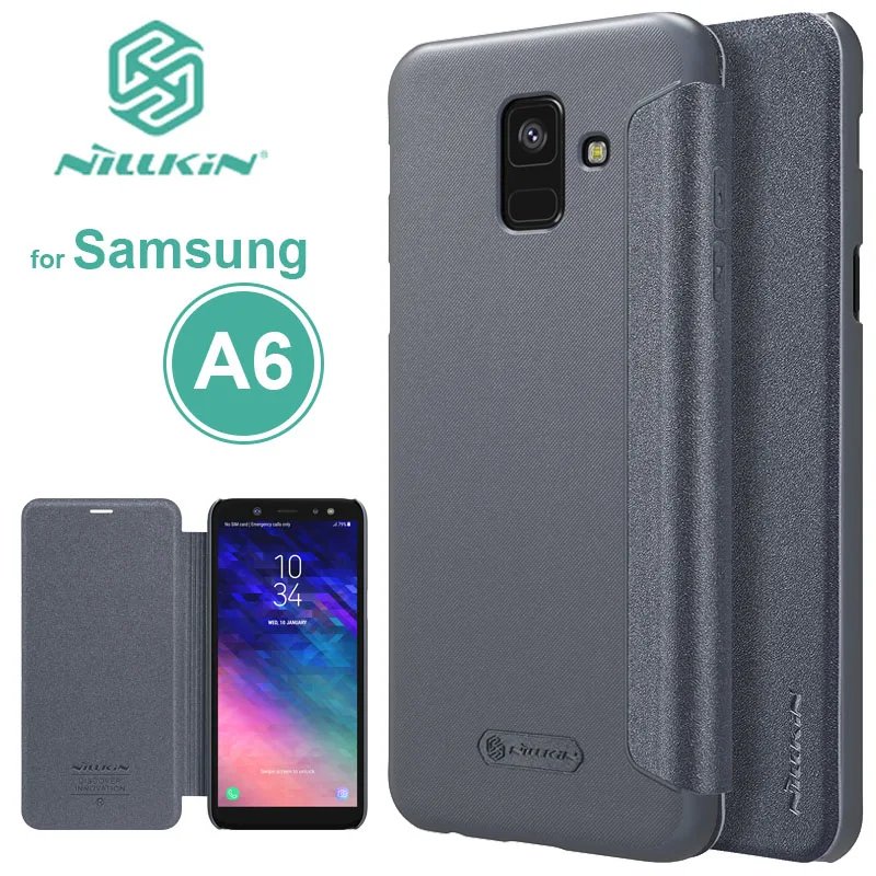 Для Samsung Galaxy A6 чехол NILLKIN Sparkle роскошный Флип кожаный для телефона Nilkin матовый |