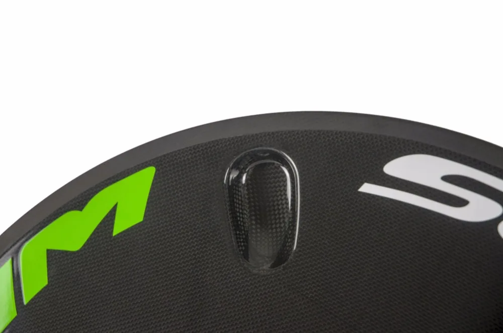 Clearance Superteam Green and white Logo Disc wheel Road bicycle disc whee Glossy Finish For Shimano 1 Piece 3