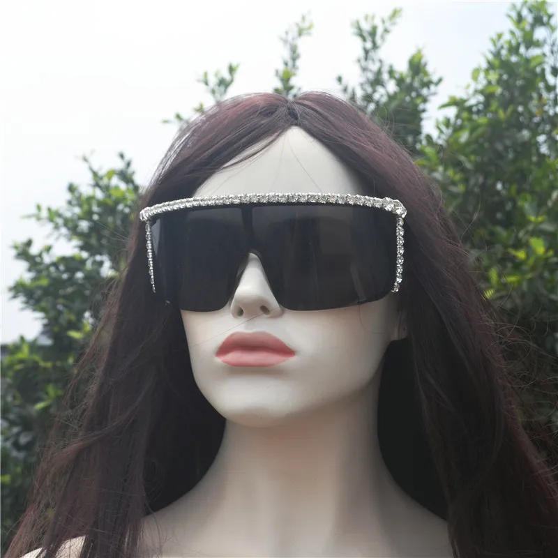 Зеркало со сверкающими камнями солнцезащитные очки Для женщин уникальная отделка стразами квадратные очки со стразами Для женщин UV400 FML