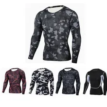 Камуфляжные спортивные майки военные с длинным рукавом мужские футболки компрессионная одежда фитнес топы Осенние футболки одежда футболки