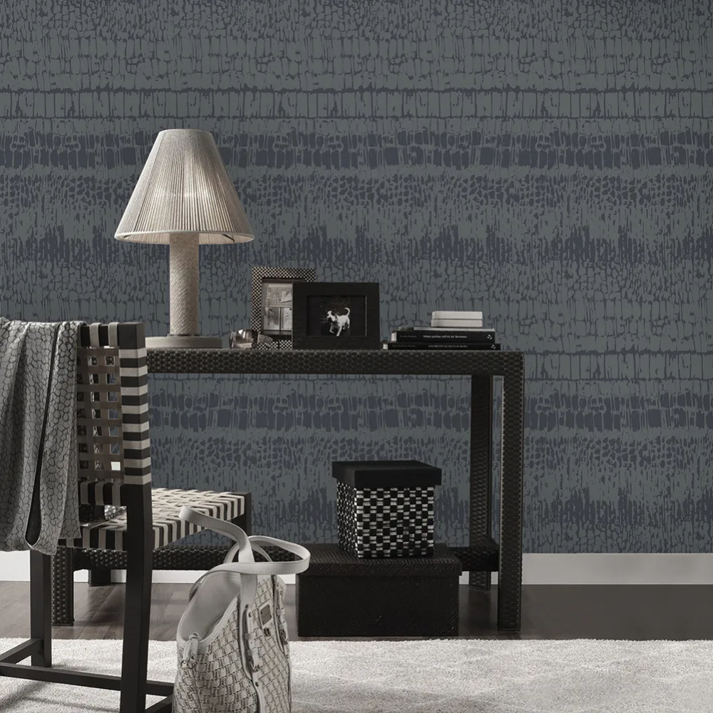 Haokhome Modern Design Black Pearlized Black Non Woven