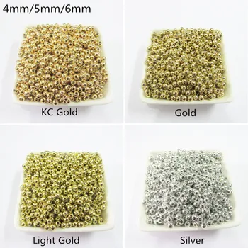 

Wholesale ! 4mm/5mm/6mm Small Acrylic Gold/Silver Color Spacer Beads