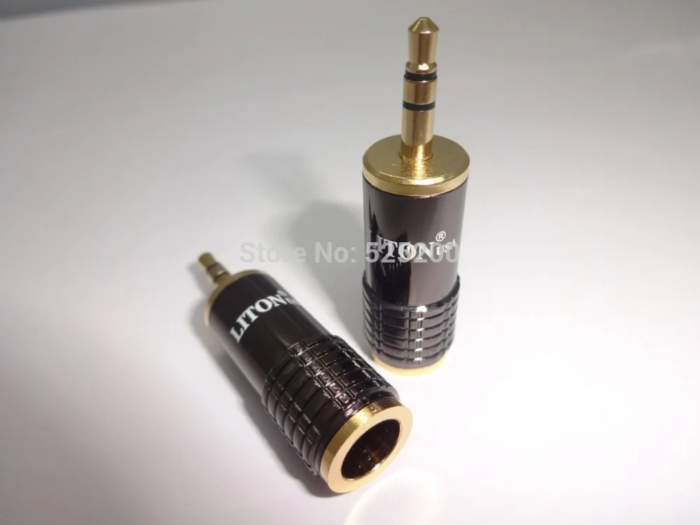 rhodium plated carbon fibre 3 5mm 4 Pole Male Plug Straight Audio Connector solder DIY headphone adapter 10pcs free shipping